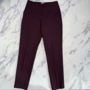 Hobbs Straight Burgundy Trousers